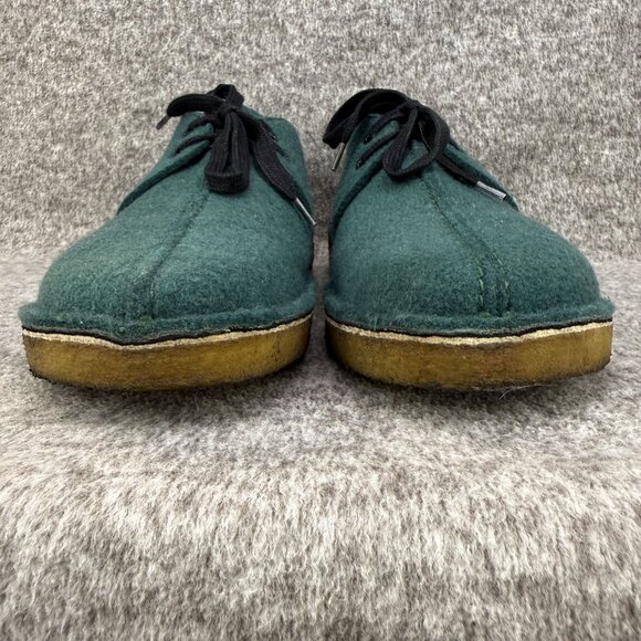 ✅Mens 11 Clarks Originals Desert Trek Green Felt Shoes Vegan Made Bank Robber main image 8